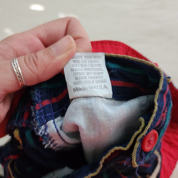 Vintage Oshkosh Primary Striped Suspender Pants 2t - Picture 7 of 7